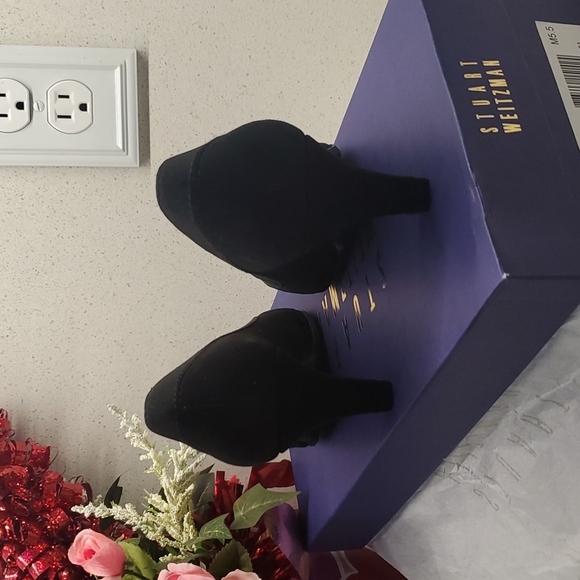 STUART WEITZMAN midlogic suede square toe pumps (sz 5.5M) - Picture 4 of 8